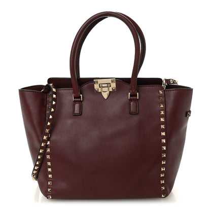 Valentino Garavani Vitello Rockstud Double Handle Tote Rubin 1 of 13