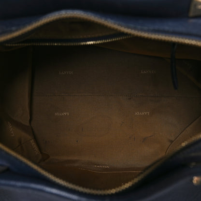 Lanvin Goatskin Trilogy Bowling Bag Navy 5 of 13