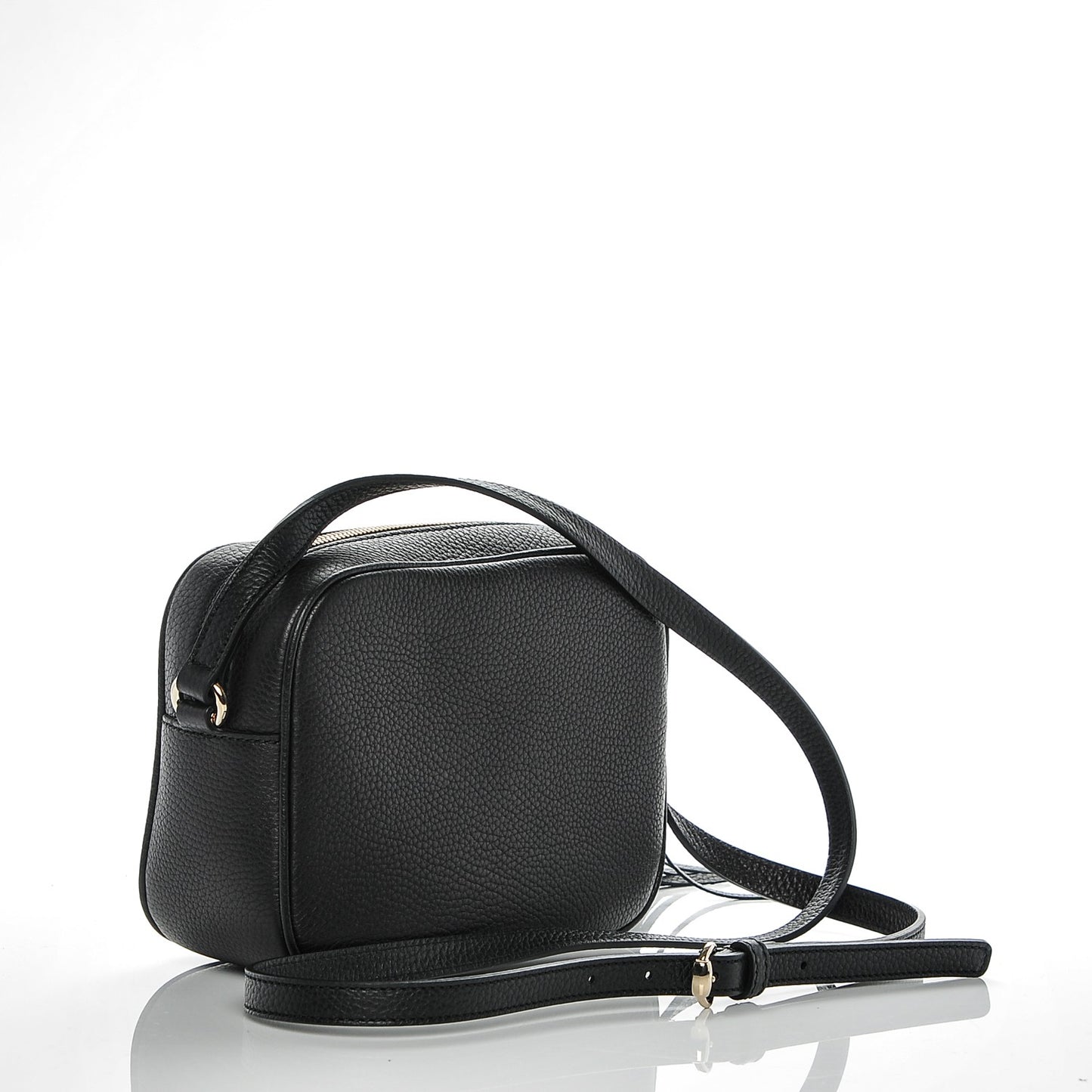 Pebbled Calfskin Small Soho Disco Bag Black