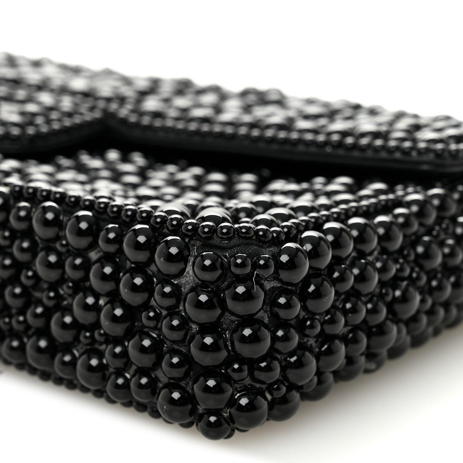 Chanel Pearl Beaded East West Flap Black So Black 11 of 14