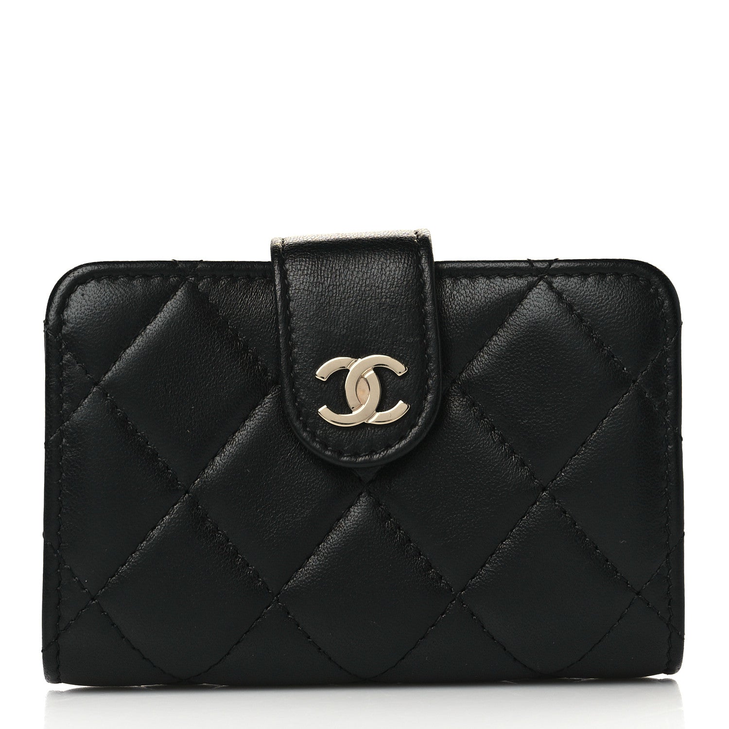 Chanel Lambskin Quilted Gusseted Card Holder Black 1 of 8