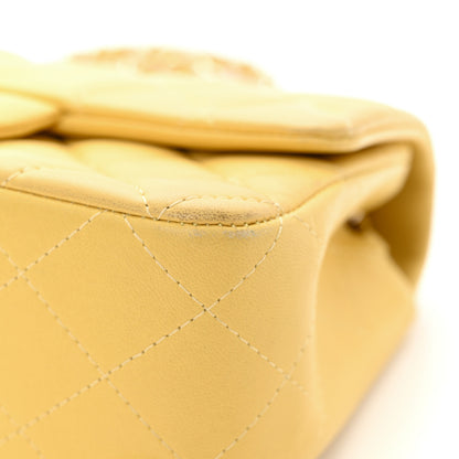 Chanel Lambskin Quilted Mini Rectangular Flap Yellow 14 of 17