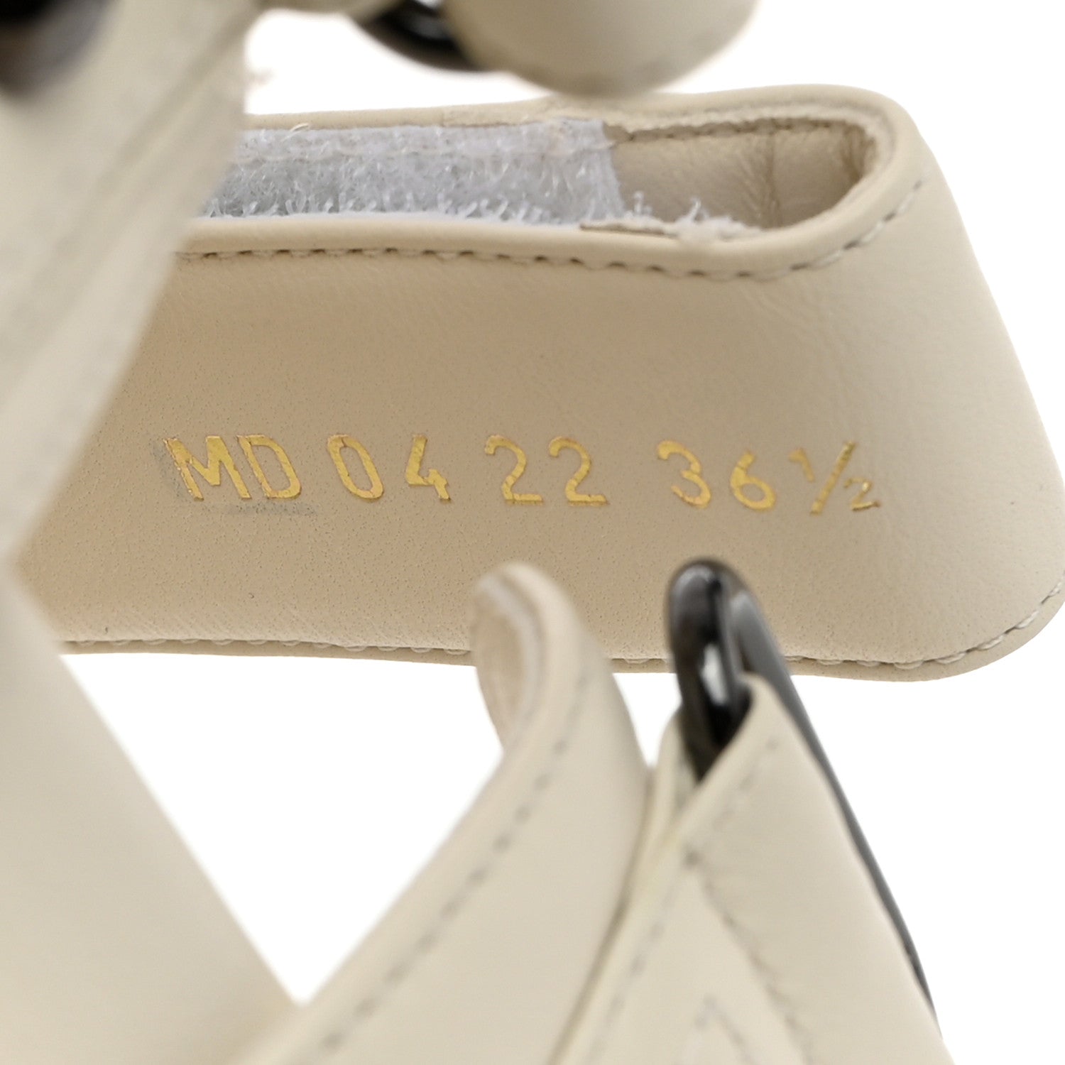 Christian Dior Lambskin Studded Dioract 10mm Sandals 36.5 Off White 7 of 9