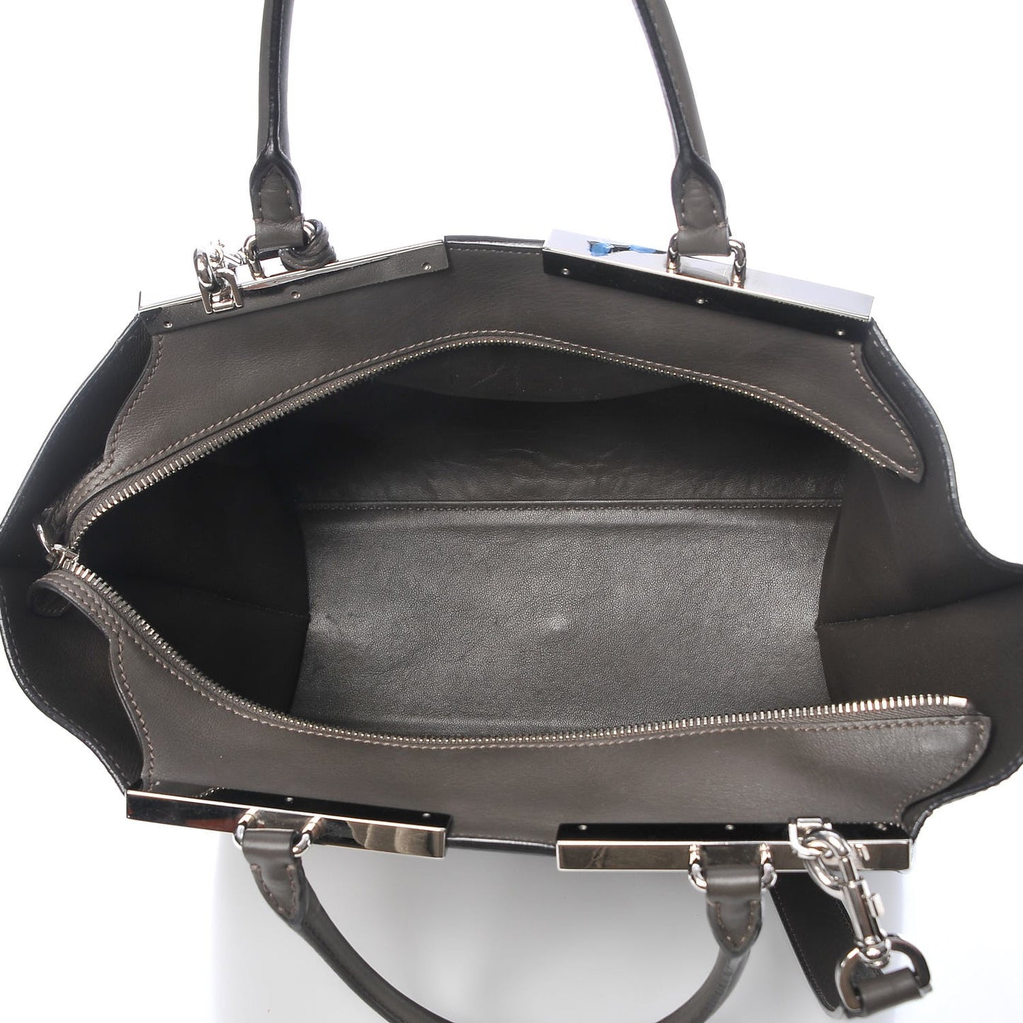 Vitello Pelo Flamingo Crocodile Embossed Petite 3Jours Tote Carbone