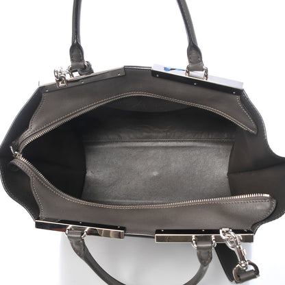 Fendi Vitello Pelo Flamingo Crocodile Embossed Petite 3Jours Tote Carbone 5 of 10