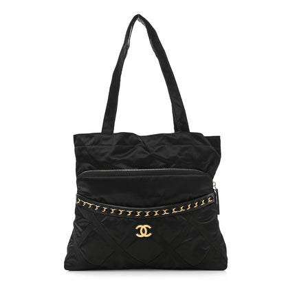 Chanel Nylon Grosgrain Large Lifestyle Pouch With Foldable Tote Black 1 of 12