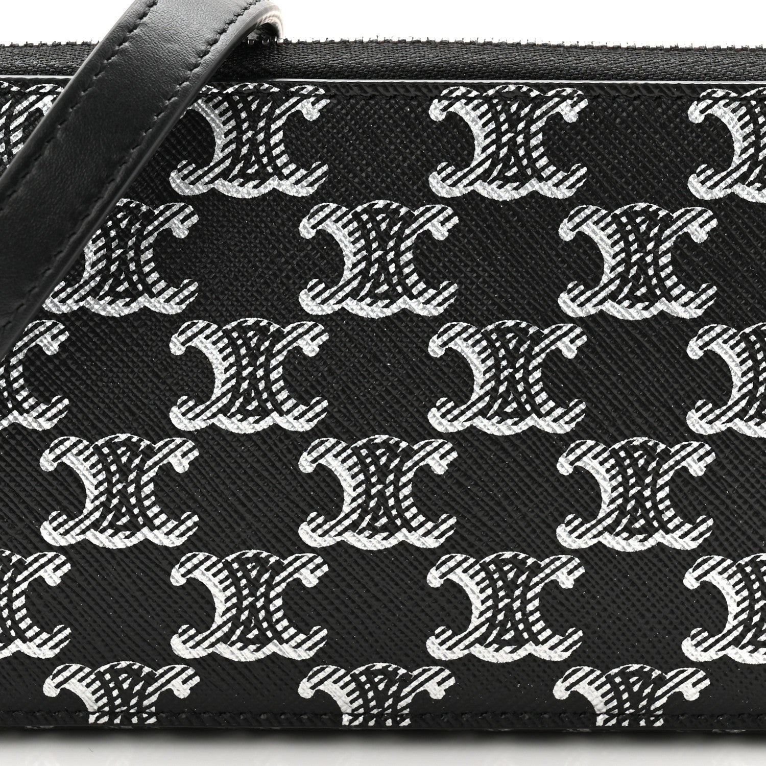 Celine Triomphe Canvas Horizontal Pouch Silver Black 16 of 23