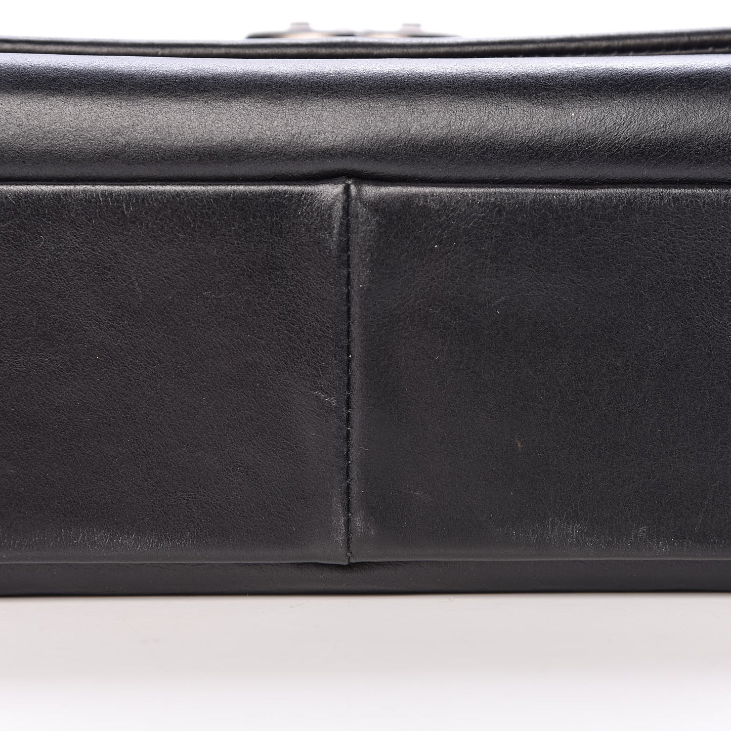 Calfskin Quilted Large Prestige Top Handle Flap Black