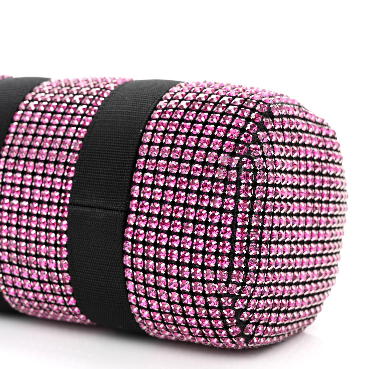 Mesh Crystal Rhinestone Mini Cruiser Duffle Pink