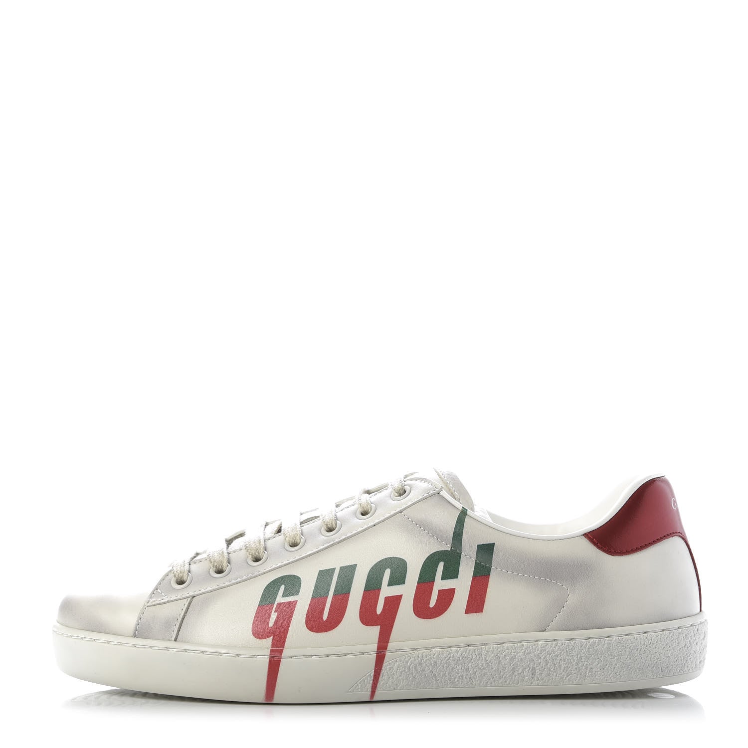 Gucci Distressed Calfskin Mens Ace Blade Sneakers 8 White 1 of 8