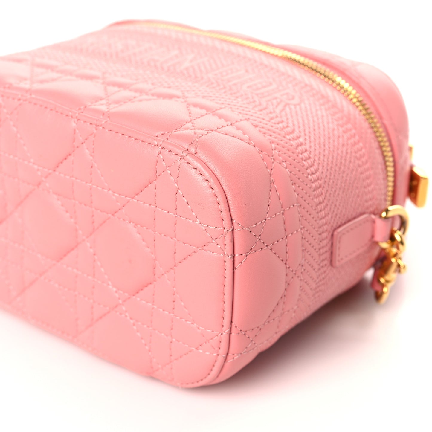 Lambskin Cannage Small Diortravel Vanity Case Pink
