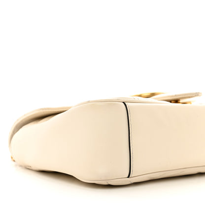 Gucci Calfskin Matelasse Small GG Marmont Shoulder Bag White 9 of 12