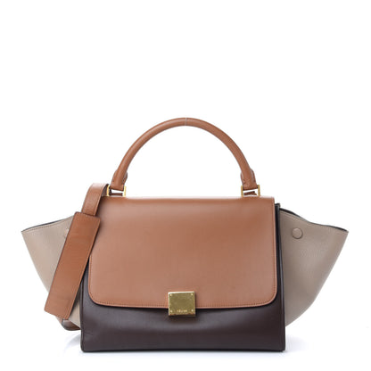 Celine Satin Baby Grained Calfskin Tri-Color Trapeze Tan 1 of 10