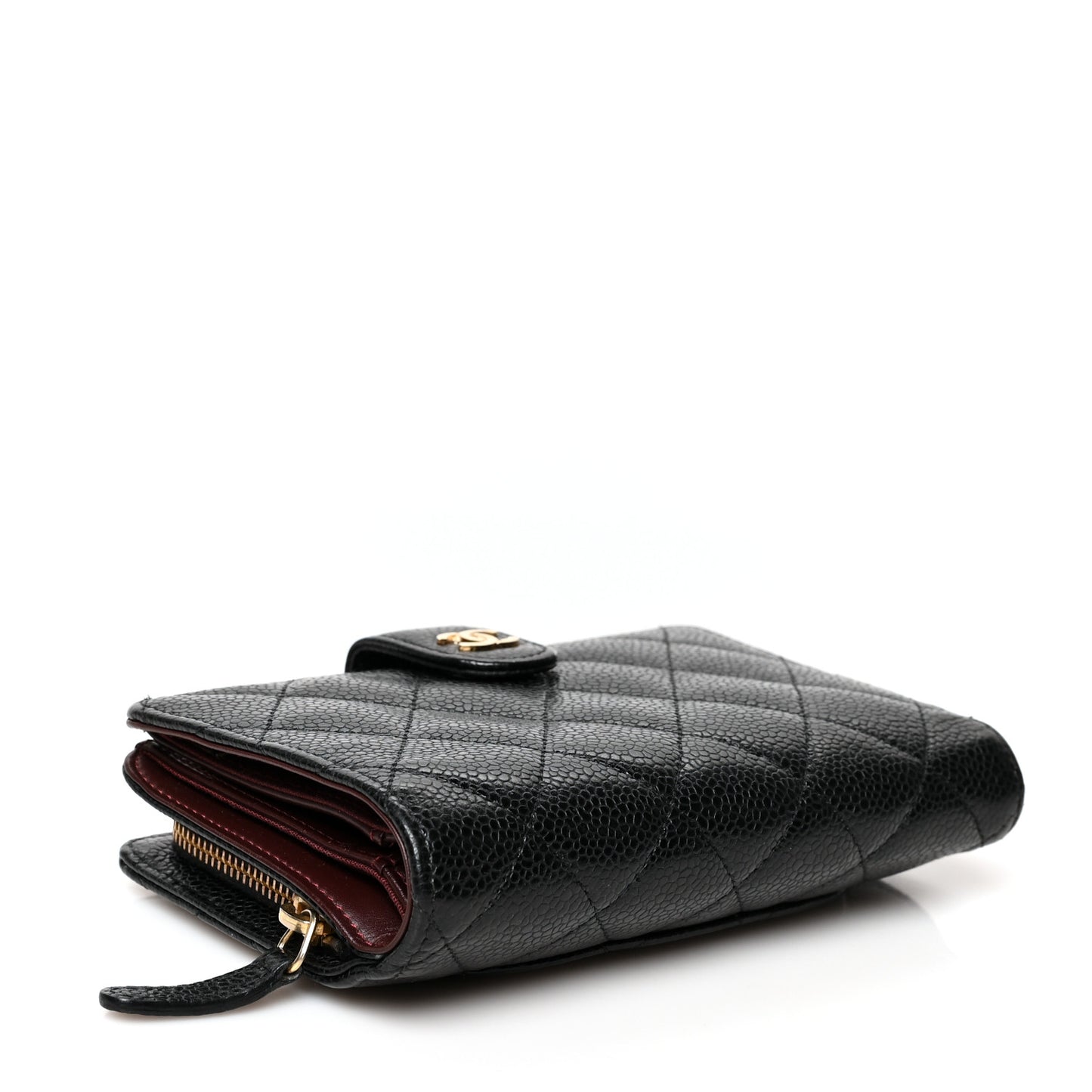 Caviar Quilted CC French Wallet Black