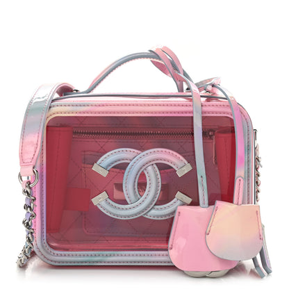 Chanel PVC Patent Calfskin Patent Lambskin Small CC Vanity Case Pink 1 of 11