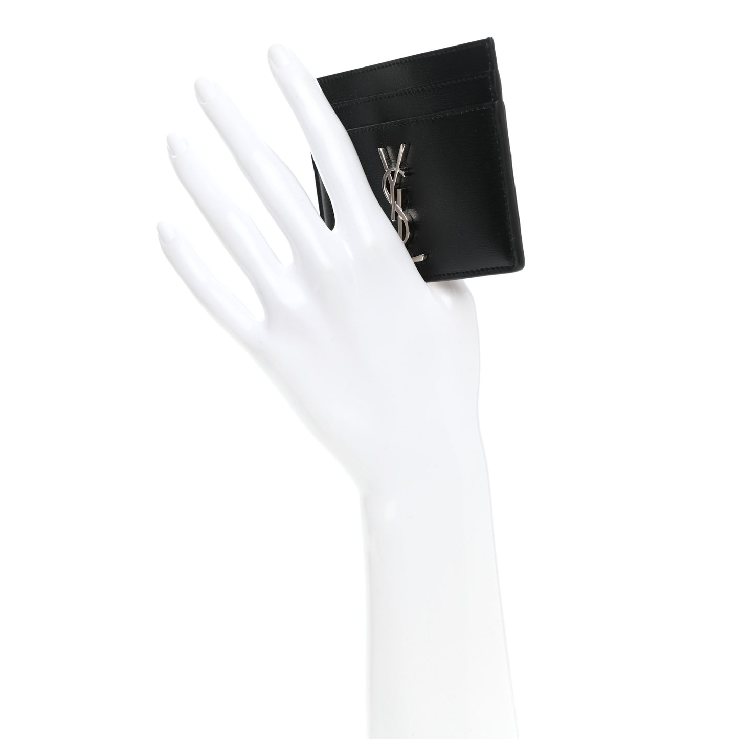Calfskin Monogram Credit Card Case Black