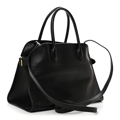 The Row Polished Saddle Calfskin Soft Margaux 12 Black 3 of 9