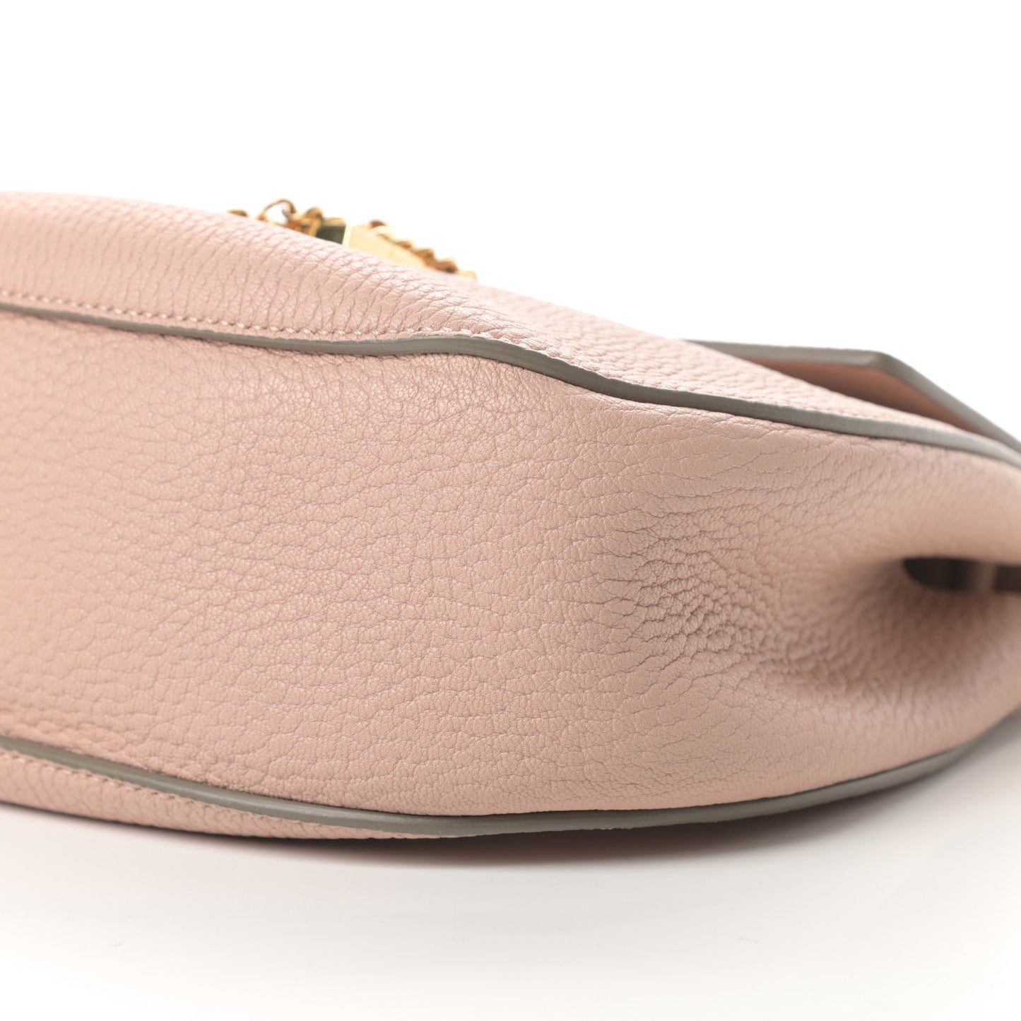 Grained Lambskin Drew Shoulder Bag Cement Pink