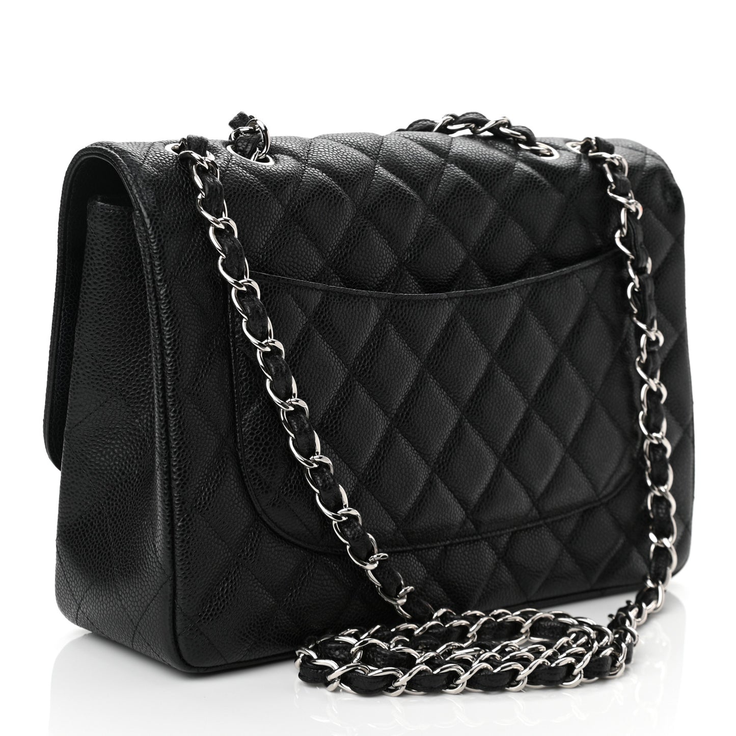 Caviar Quilted Jumbo Single Flap Black
