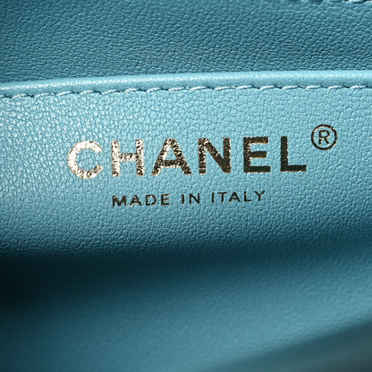 Chanel Lambskin Quilted Small Strass On Top Flap Bag Light Blue 6 of 12