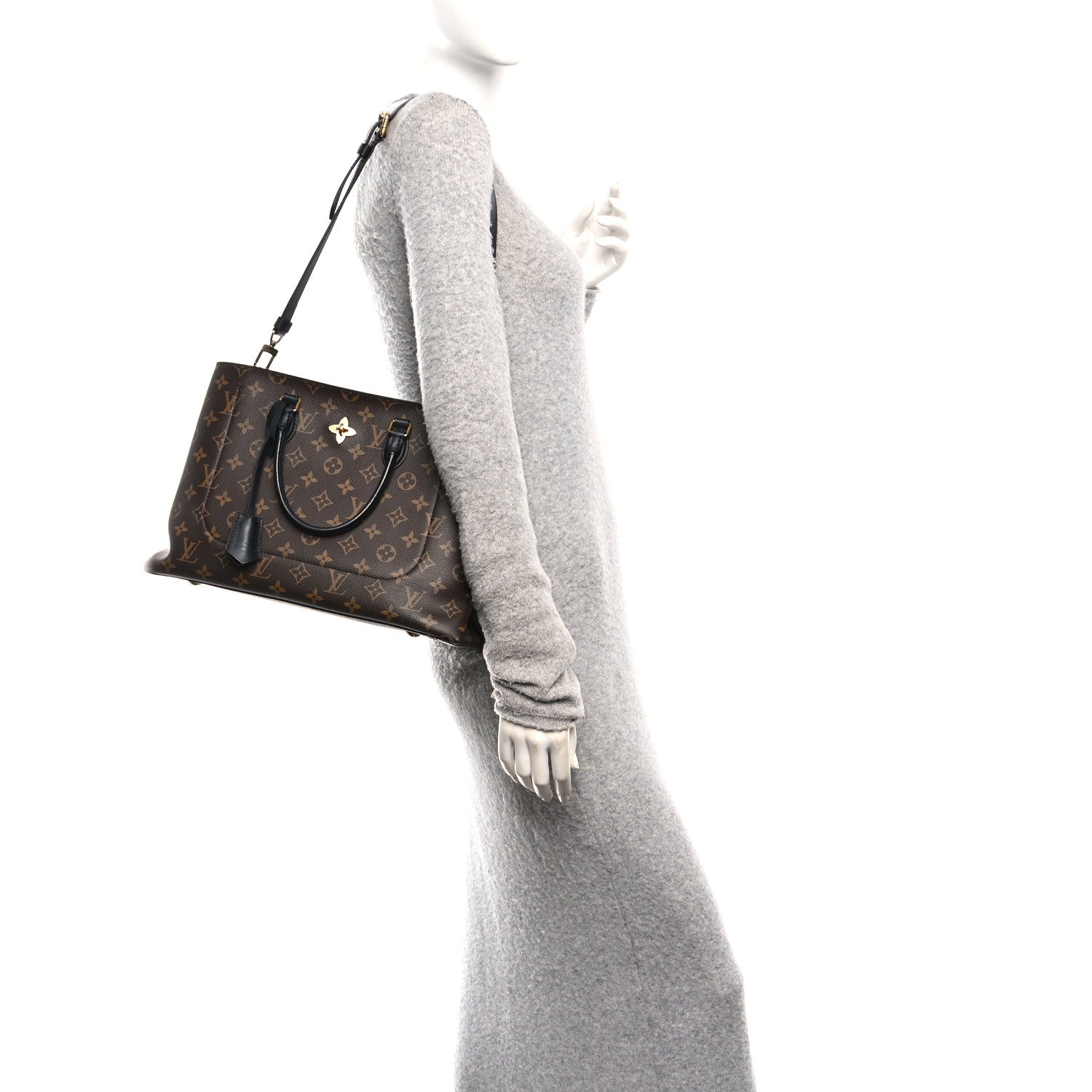 Louis Vuitton Monogram Flower Tote Black 2 of 9