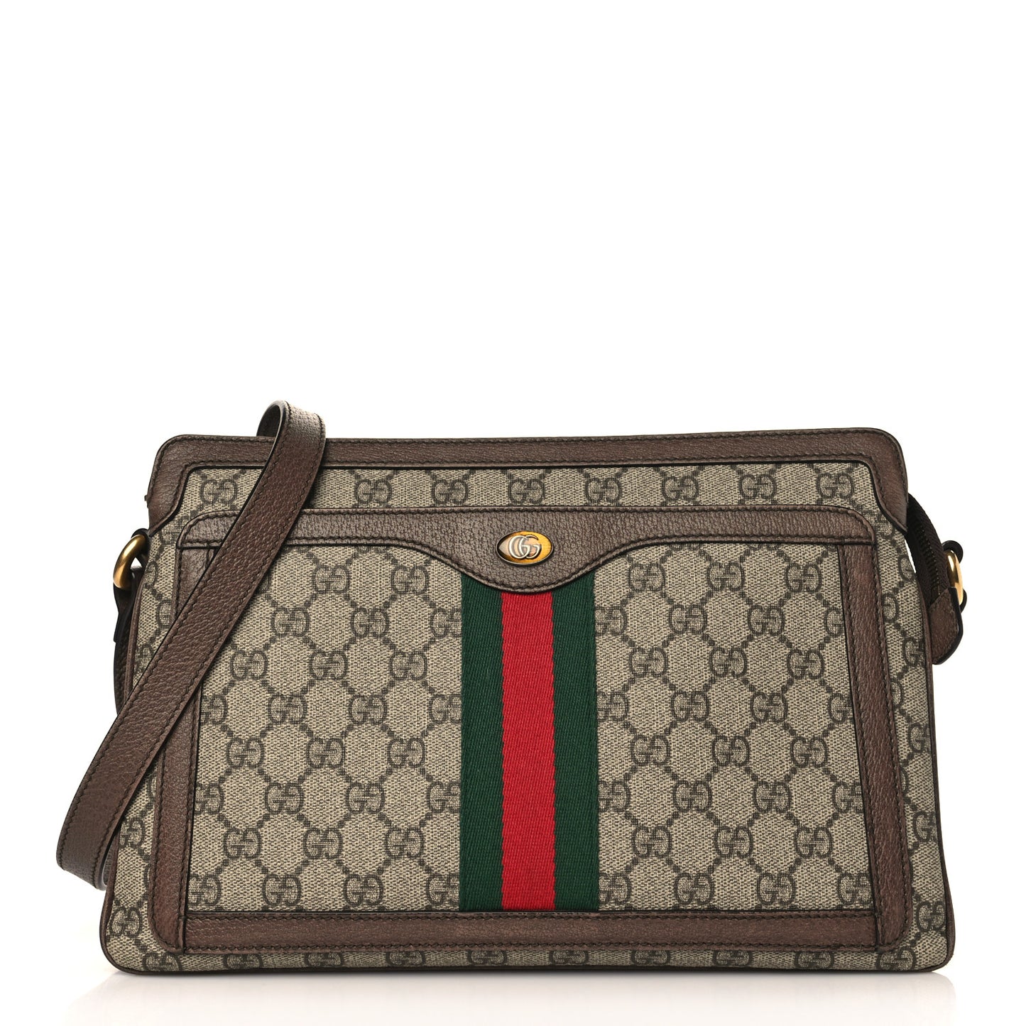 GG Supreme Monogram Web Medium Ophidia Shoulder Bag Beige New Acero