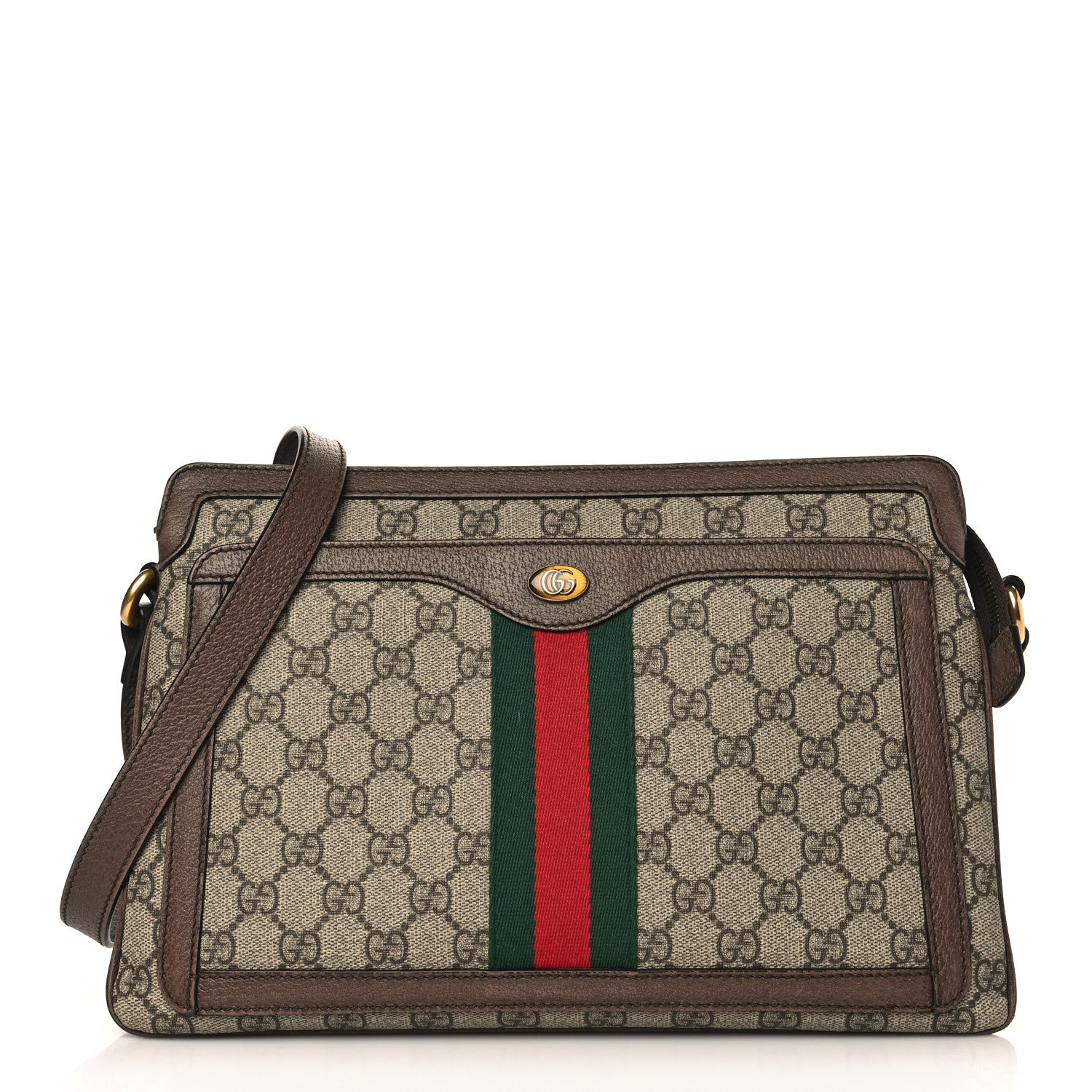 Gucci GG Supreme Monogram Web Medium Ophidia Shoulder Bag Beige New Acero 2 of 9