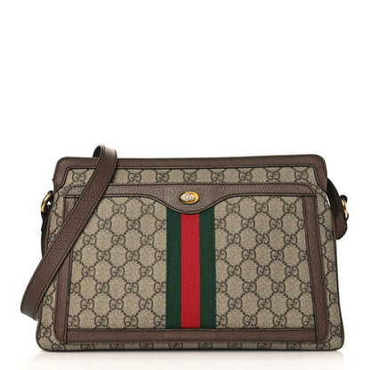 Gucci GG Supreme Monogram Web Medium Ophidia Shoulder Bag Beige New Acero 2 of 9