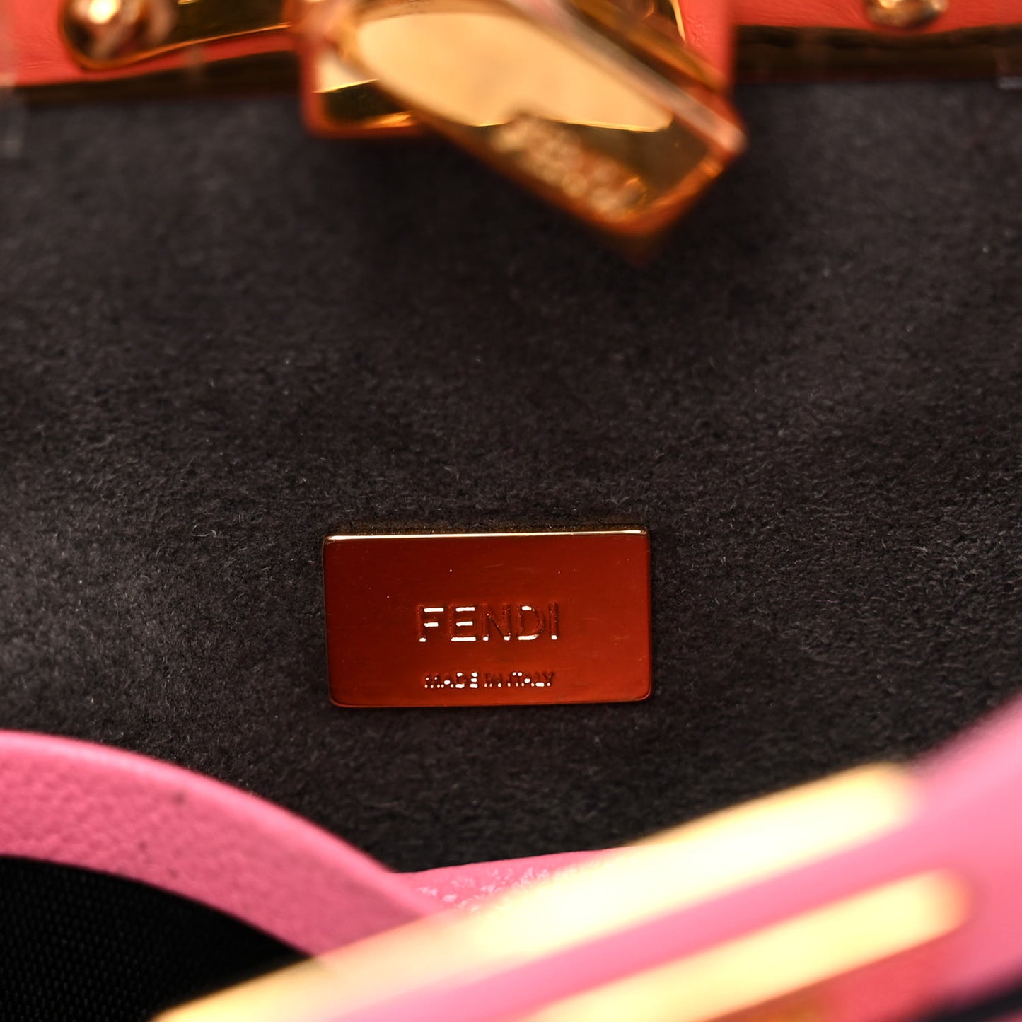 Shiny Nappa Micro Peekaboo Iconic Satchel Rosa Fluo