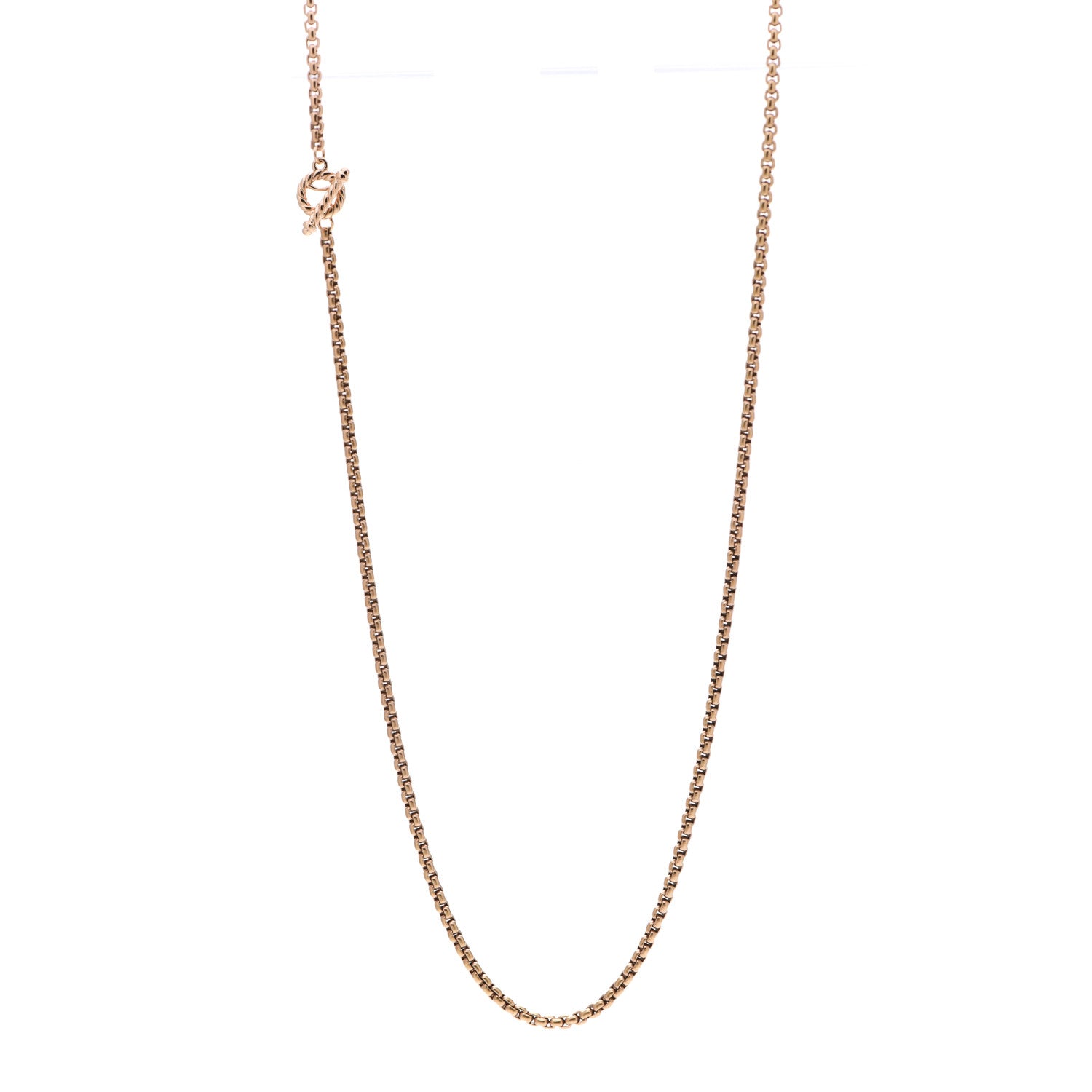 David Yurman Stainless Steel Acrylic 14K Rose Gold Bel Aire Chain Necklace Bronze 1 of 5