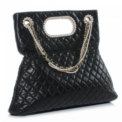 Chanel Lambskin Westminster Pearls Convertible Tote Black 3 of 7
