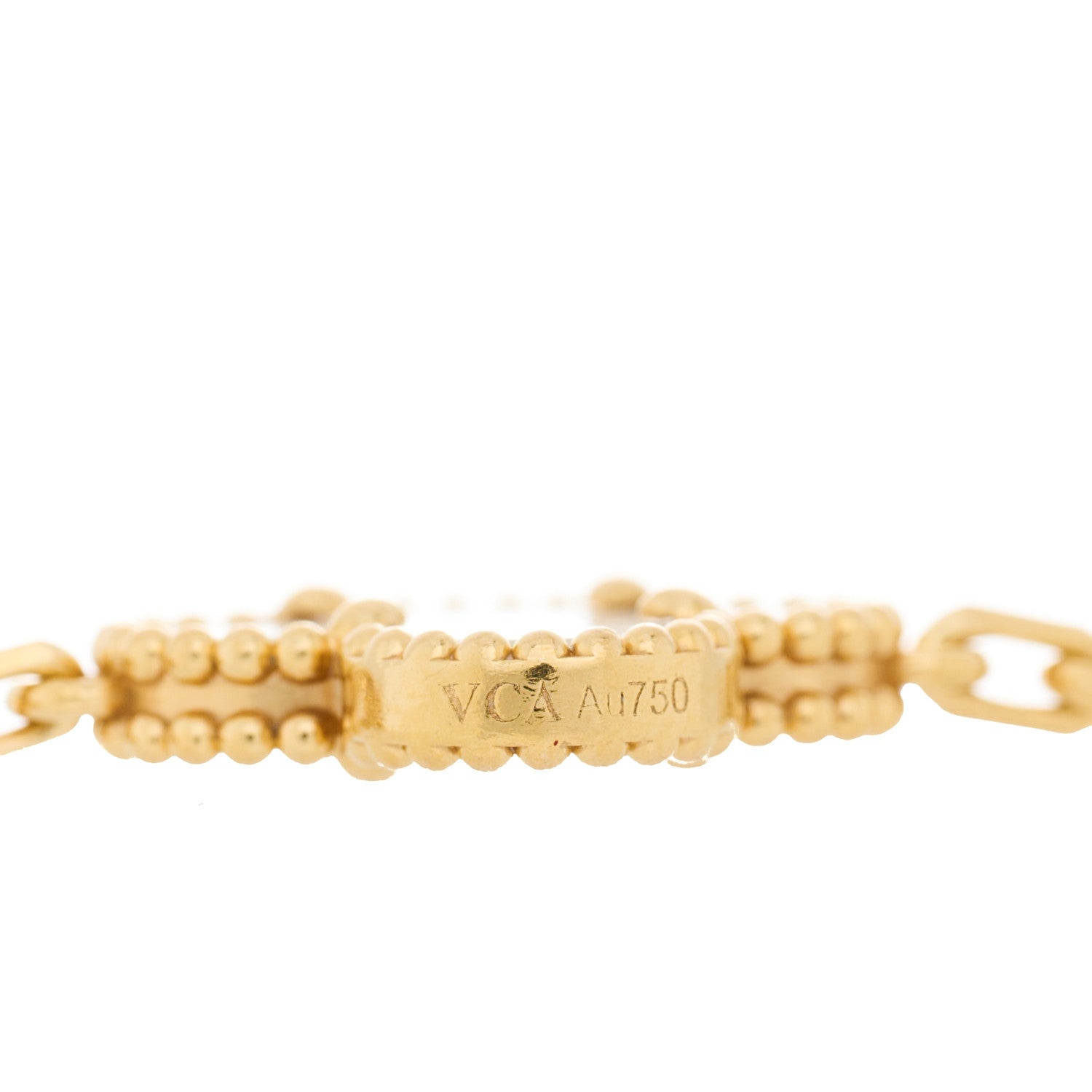 Van Cleef & Arpels 18K Yellow Gold Mother of Pearl 5 Motifs Vintage Alhambra Bracelet 4 of 4