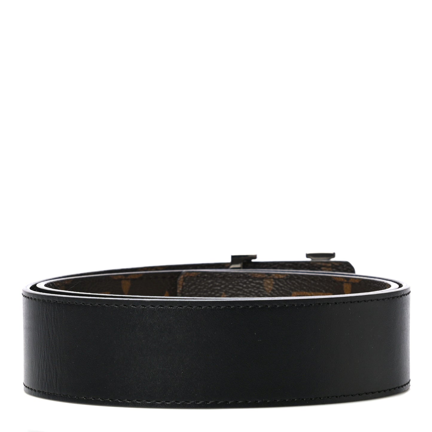 Calfskin Monogram 30mm LV Initiales Reversible Belt 80 32 Black