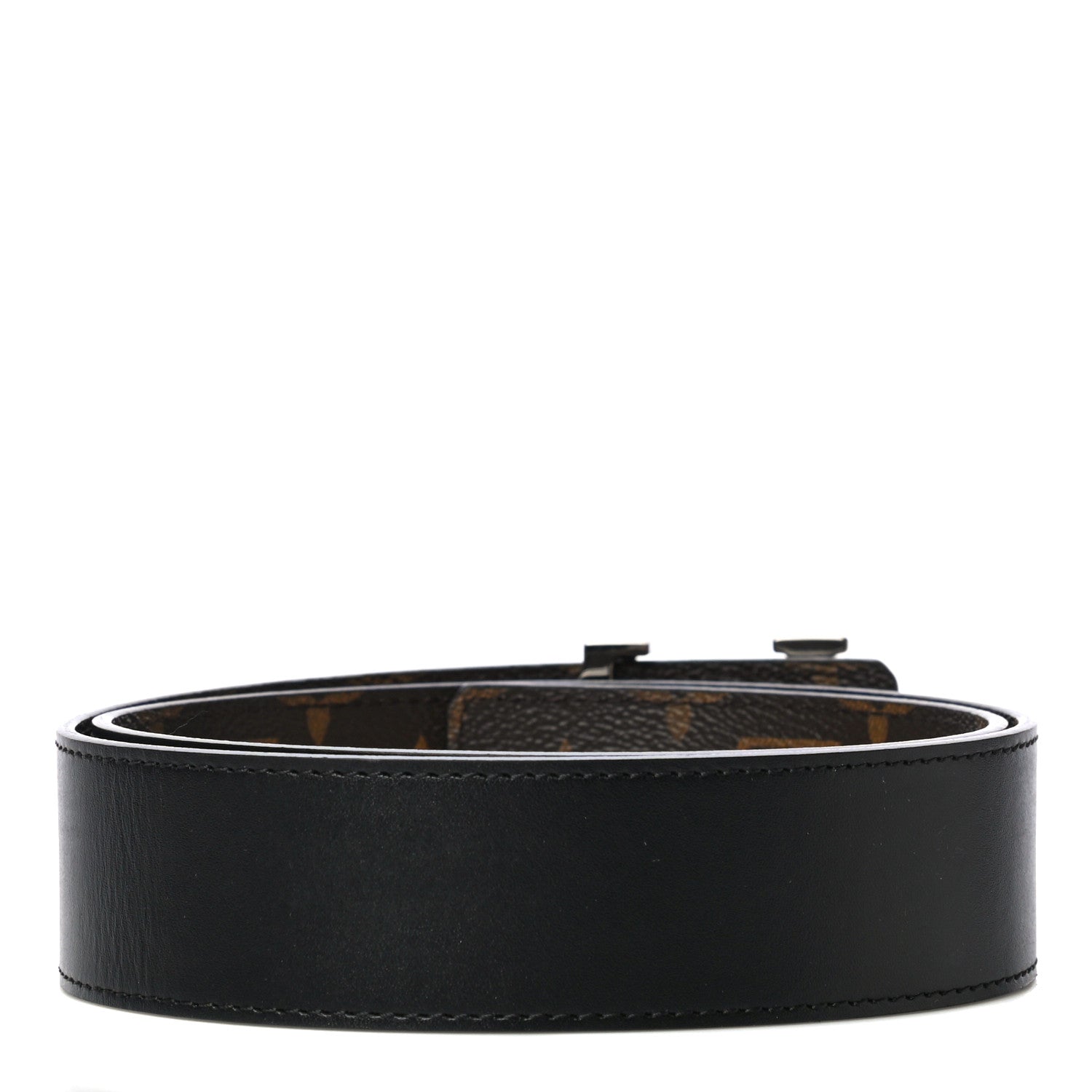 Louis Vuitton Calfskin Monogram 30mm LV Initiales Reversible Belt 80 32 Black 3 of 10