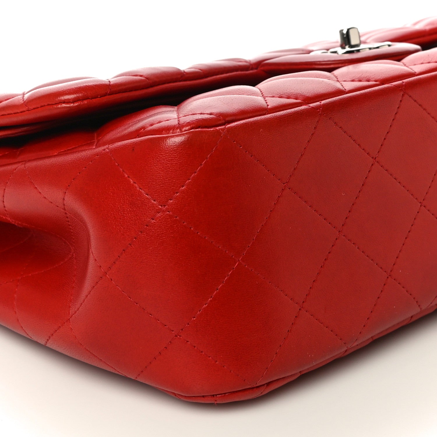 Chanel Lambskin Quilted Jumbo Double Flap Red 9 of 16
