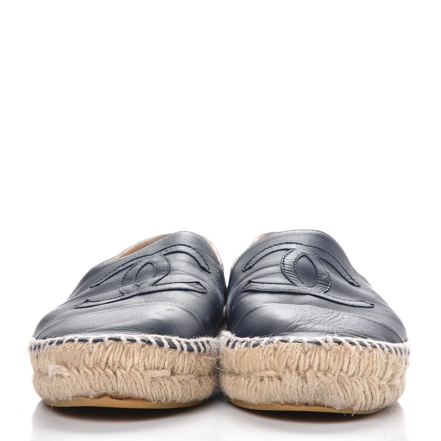 Chanel Lambskin CC Espadrilles 39 Navy 2 of 12
