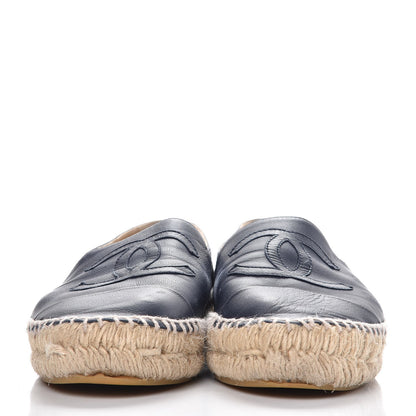 Chanel Lambskin CC Espadrilles 39 Navy 2 of 12