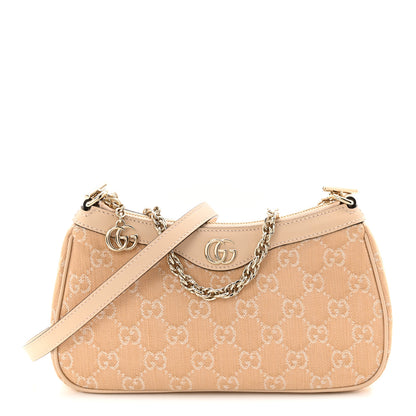 Gucci Denim GG Monogram Calfskin Small Shoulder Bag Souffle Rose 1 of 10