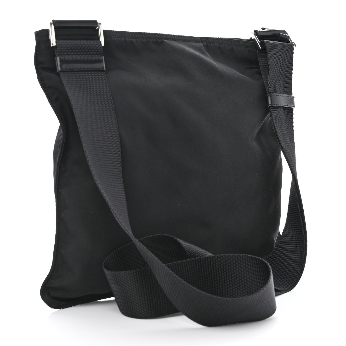 Nylon Vela Flat Messenger Bag Black