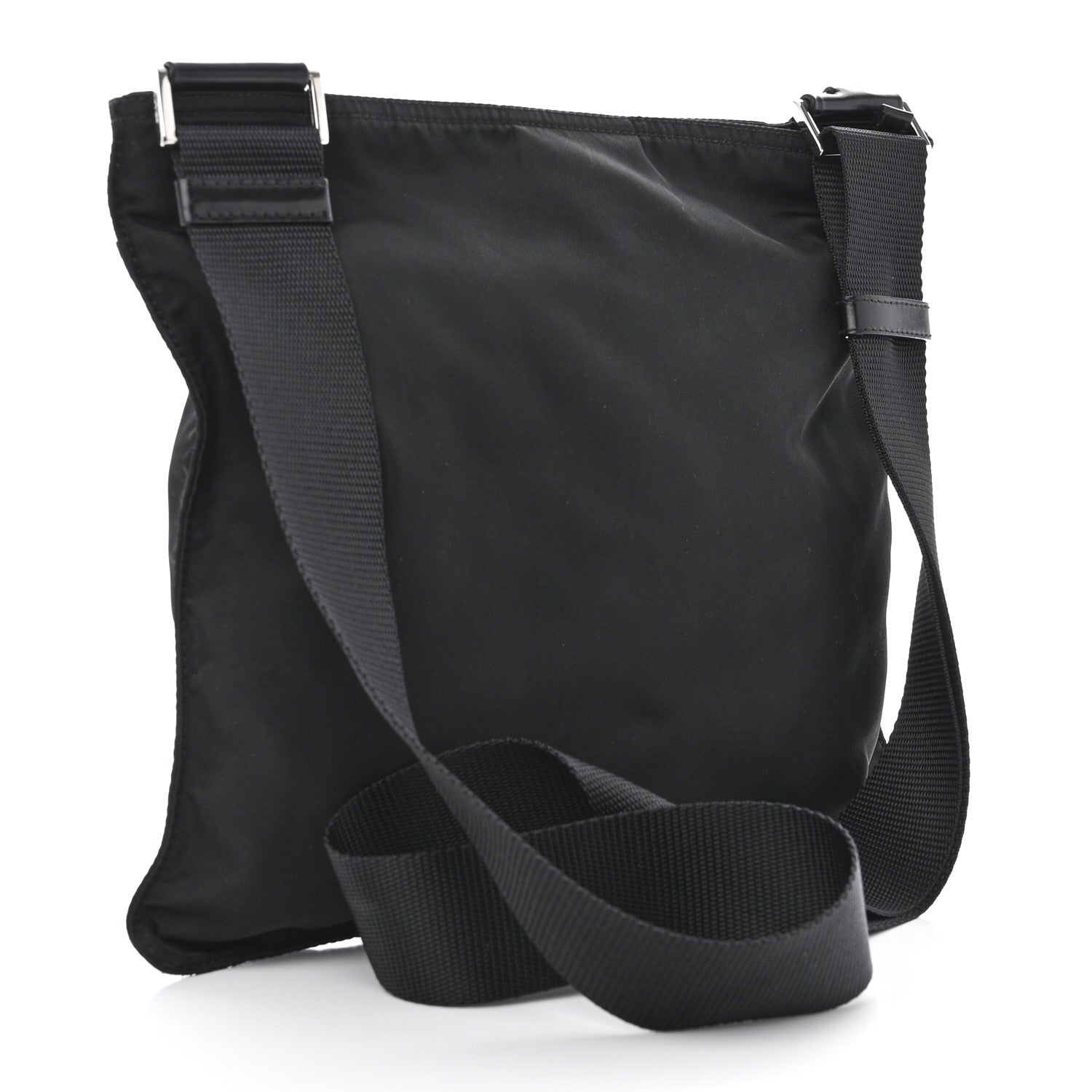 Prada Nylon Vela Flat Messenger Bag Black 3 of 11