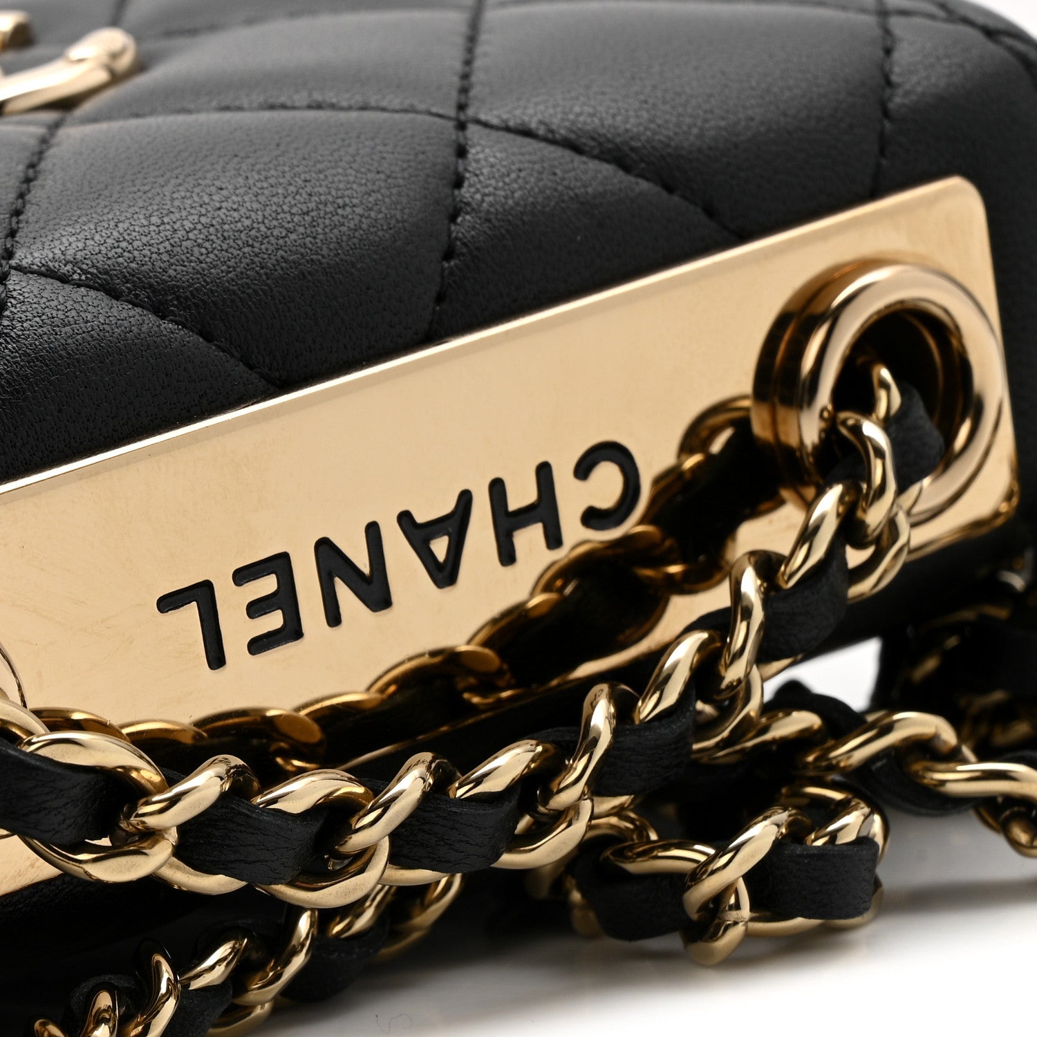 Chanel Lambskin Quilted Mini Trendy CC Clutch With Chain Black 12 of 13