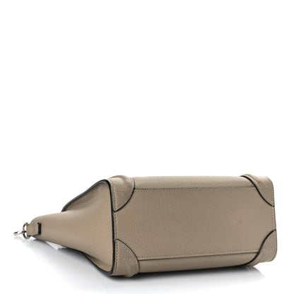 Celine Drummed Calfskin Nano Luggage Dune 4 of 12