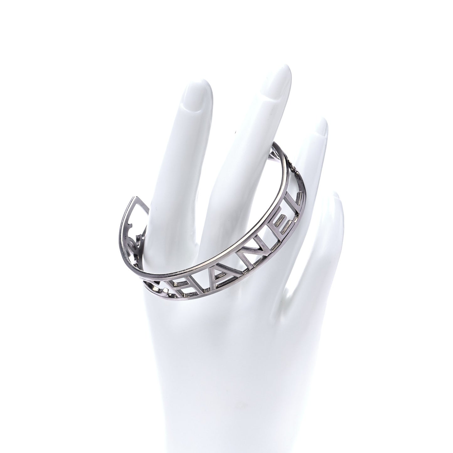 Metal Logo Cuff Silver