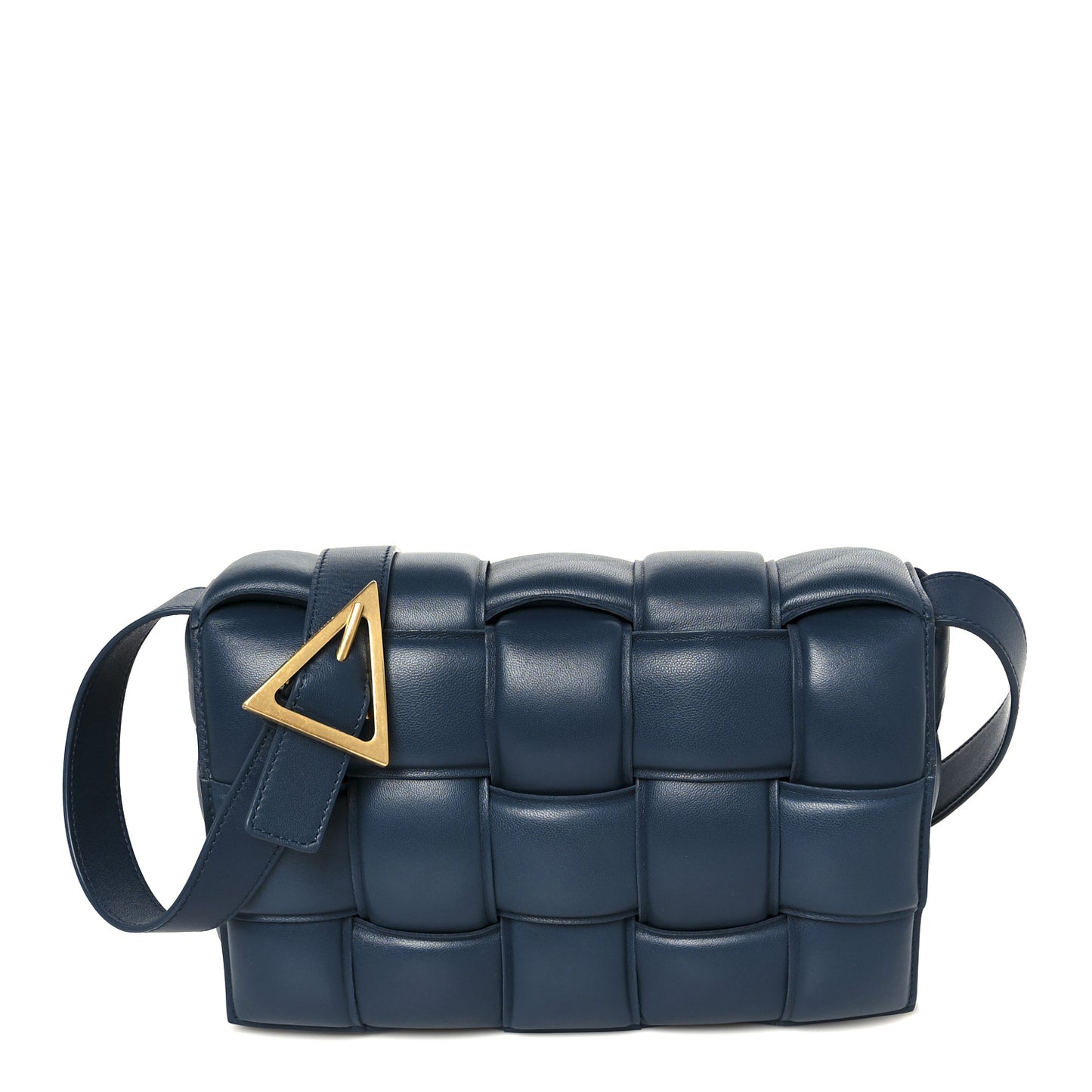 Nappa Maxi Intreccio Padded Cassette Crossbody Bag Deep Blue