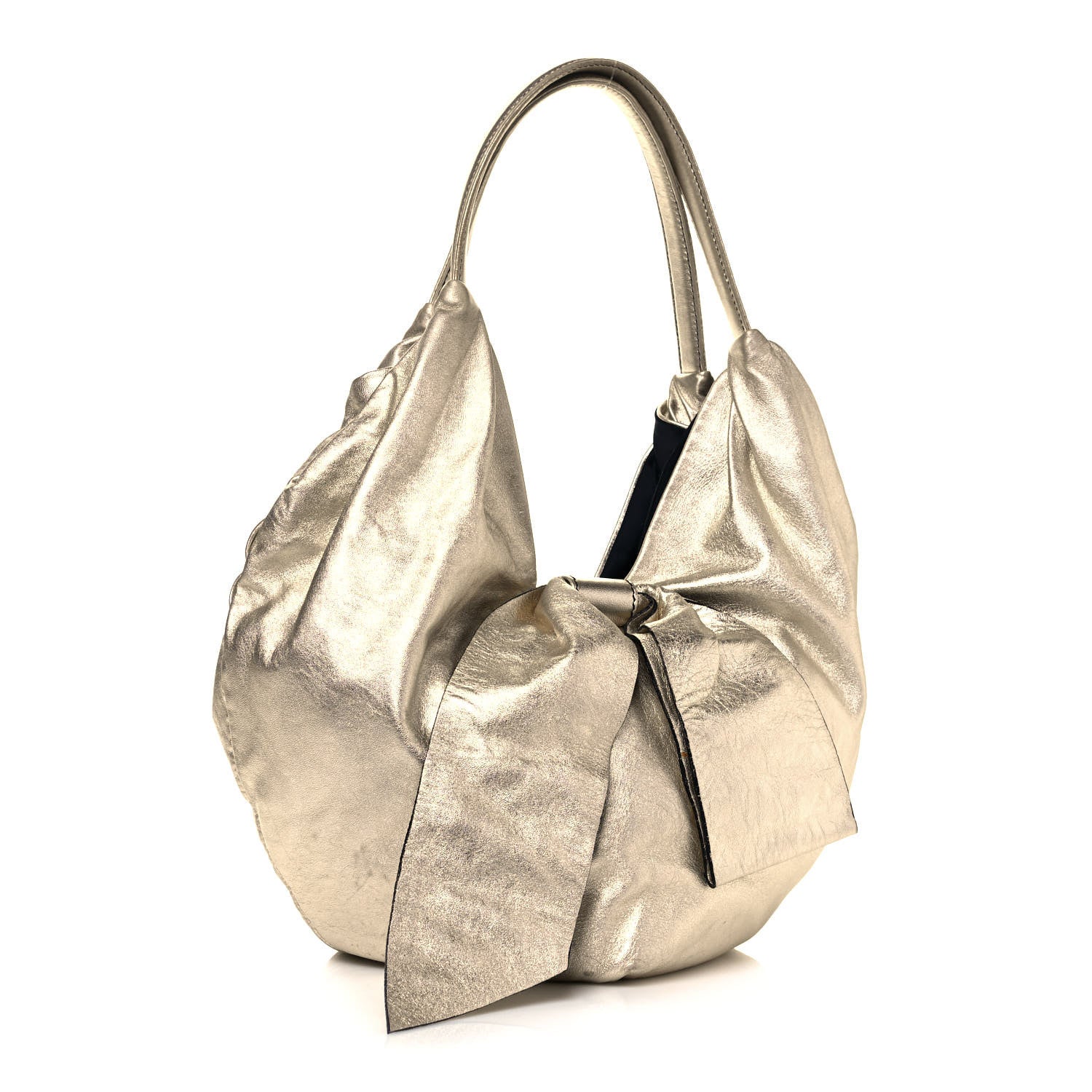 Valentino Garavani Metallic Nappa 360 Bow Shoulder Bag Gold 3 of 12