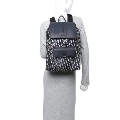 Christian Dior Technical Fabric Oblique Motion Backpack Blue 2 of 10