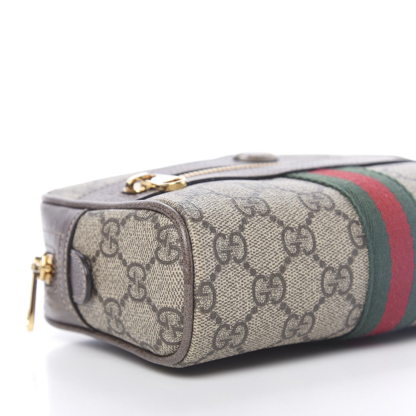 GG Supreme Monogram Web Small Ophidia Belt Bag 95 38 Dark Brown