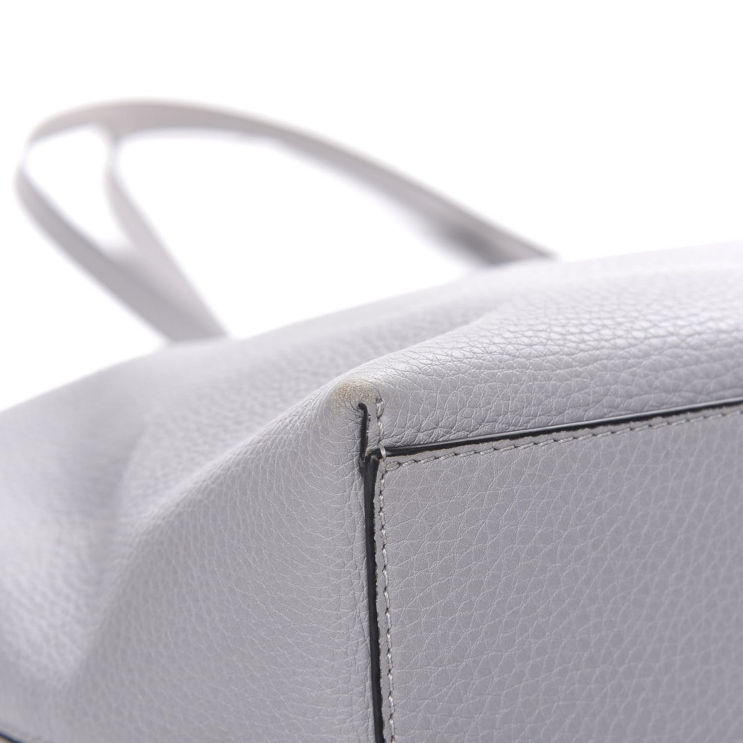 Grained Calfskin Rockstud Shoulder Tote Perla