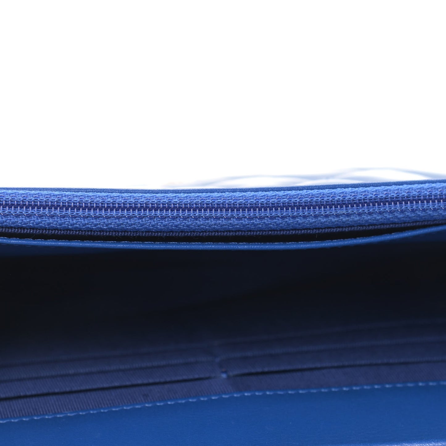 Patent Quilted Wallet On Chain WOC Dark Blue