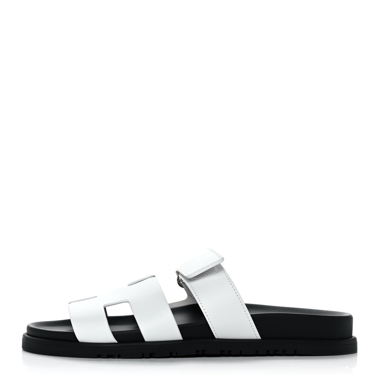 Hermes Calfskin Womens Chypre Sandals 38.5 White 1 of 12
